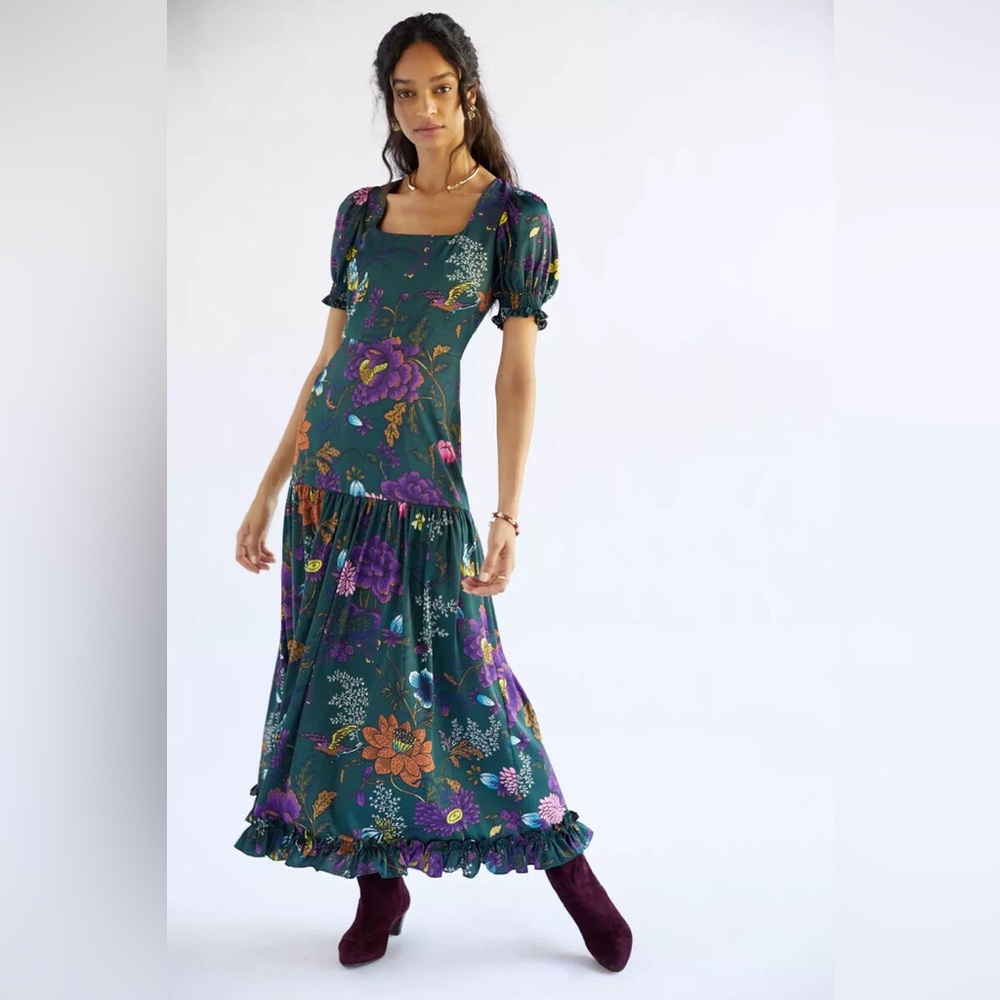 Hutch Anthropologie Green Maxi Dress